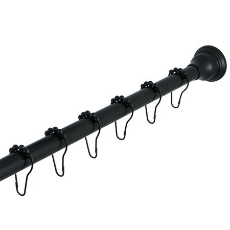 FURNORAMA Straight Shower Curtain Rod with Shower Curtain Rings; Oil Rubbed Bronze FU650561